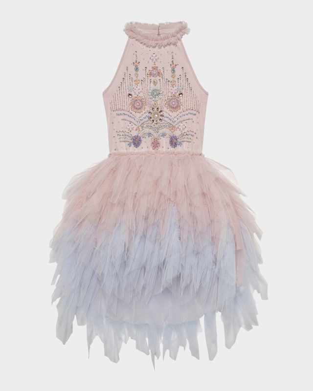 Girl's Floral Fete Embellished Tutu Dress, Size 2